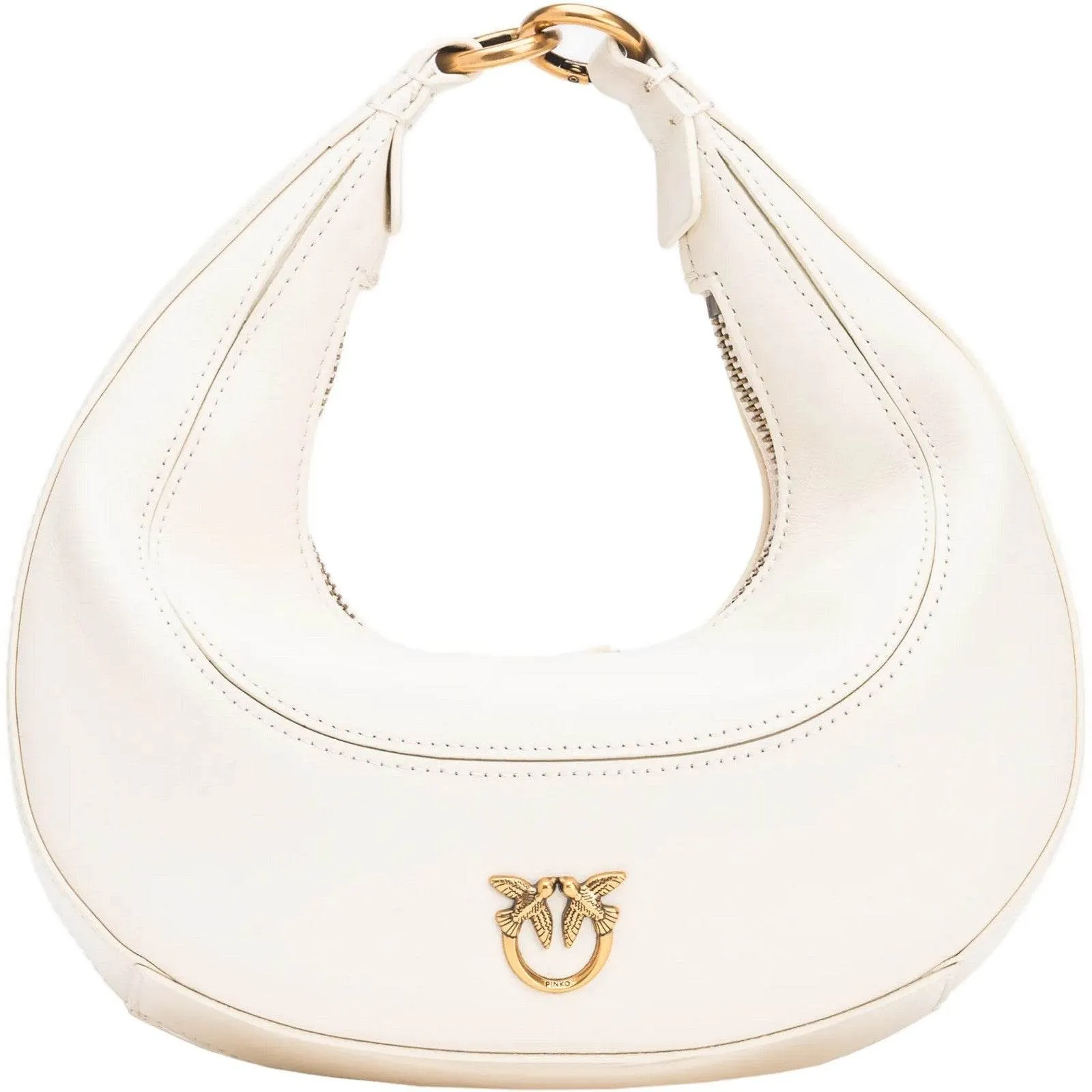 Borse a mano Donna Pinko - Brioche Hobo Mini Vitello Morb - Bianco