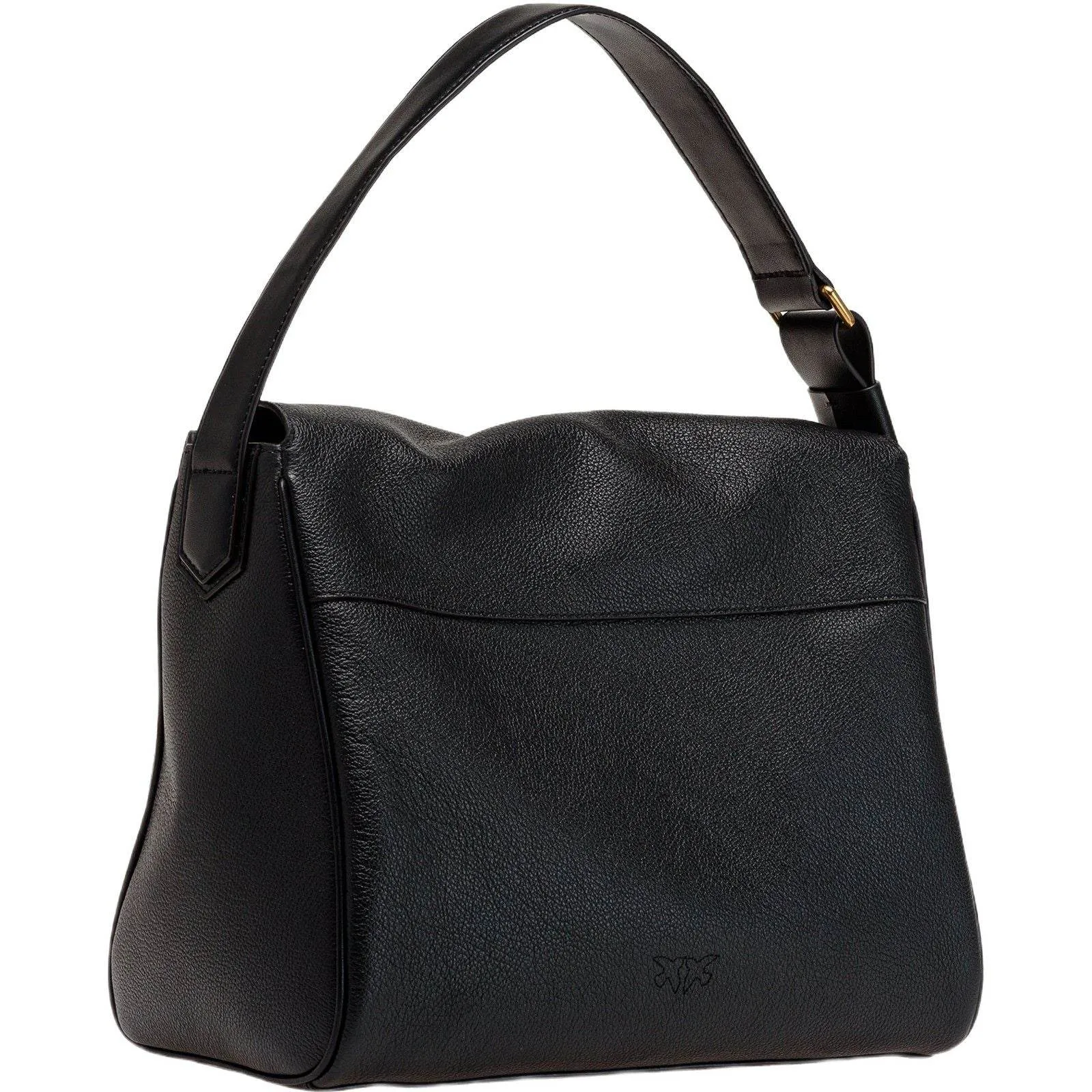 Borse a mano Donna Pinko - Leaf Hobo Big Pelle Bottalata - Nero