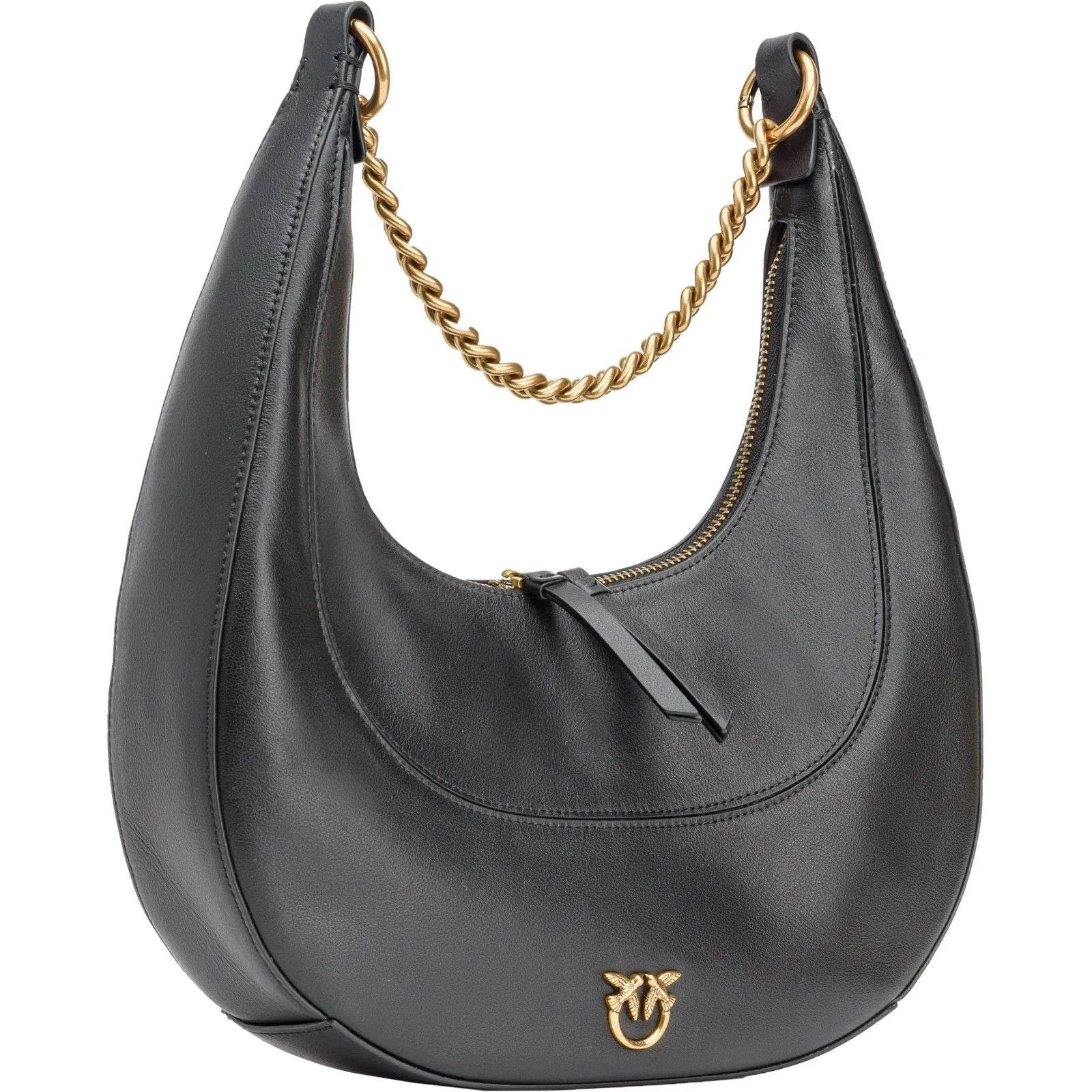 Borse a spalla Donna Pinko - Brioche Hobo Classic Vitello M - Nero