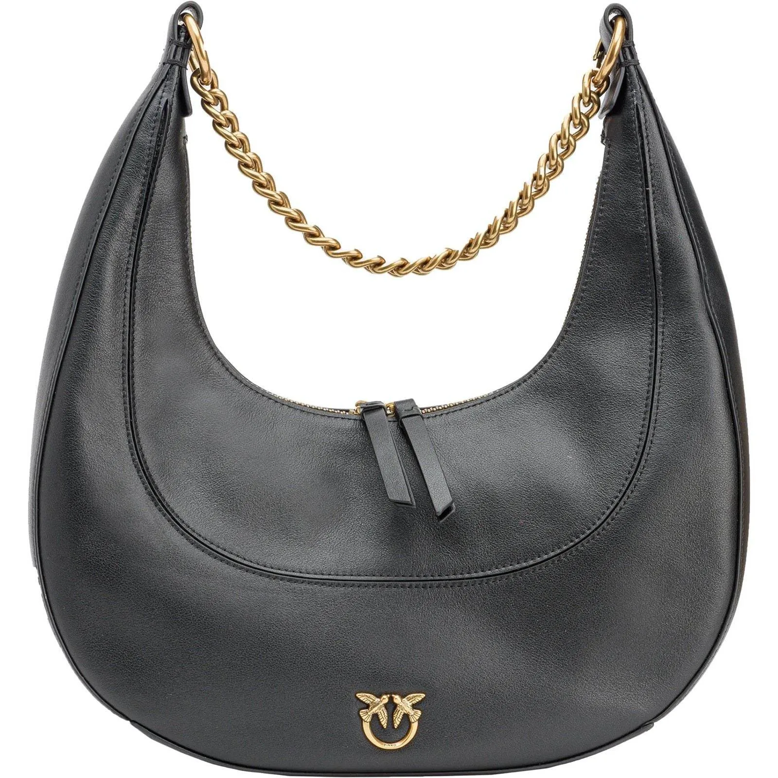 Borse a spalla Donna Pinko - Brioche Hobo Classic Vitello M - Nero
