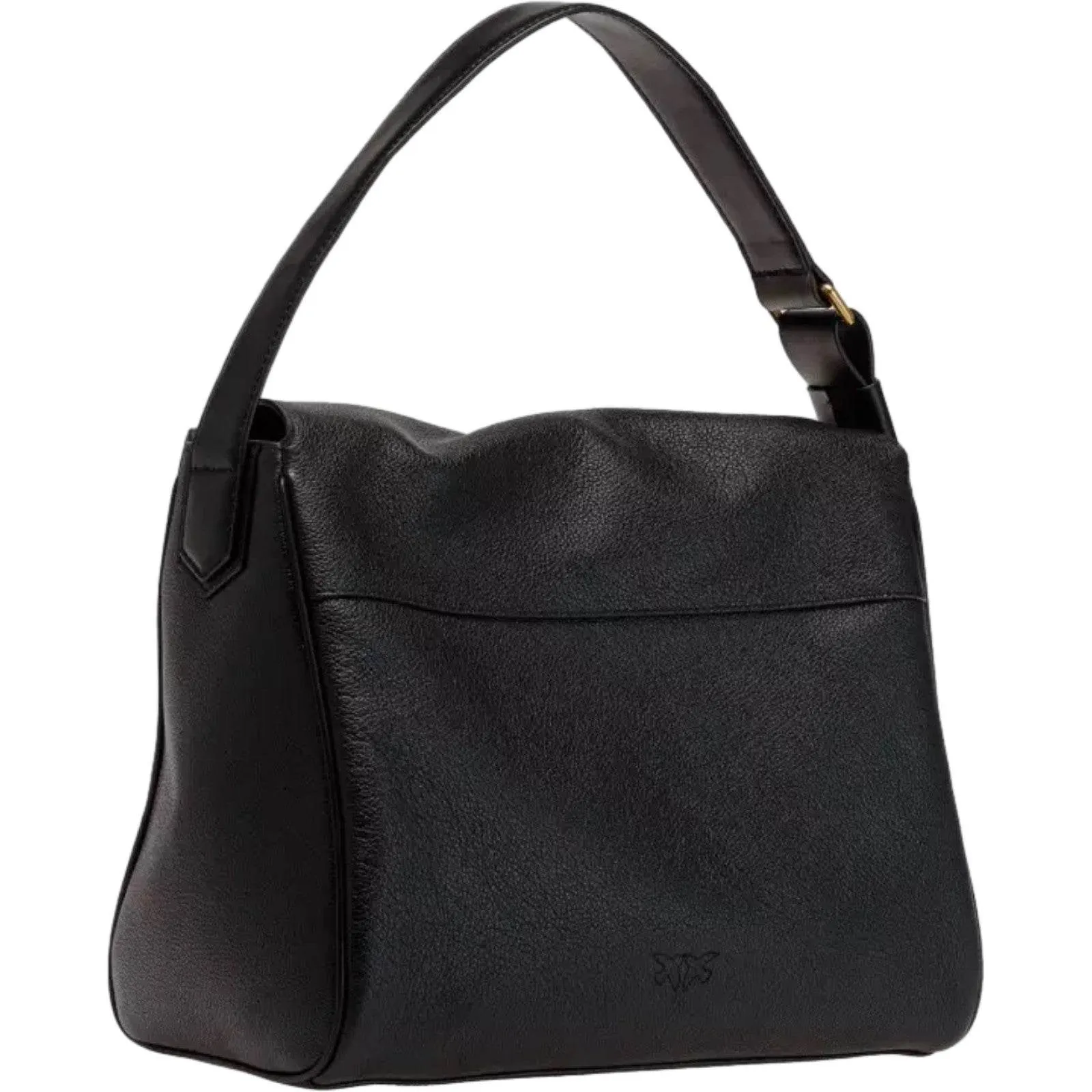 Borse a spalla Donna Pinko - Leaf Hobo Big Vitello Morbido - Nero