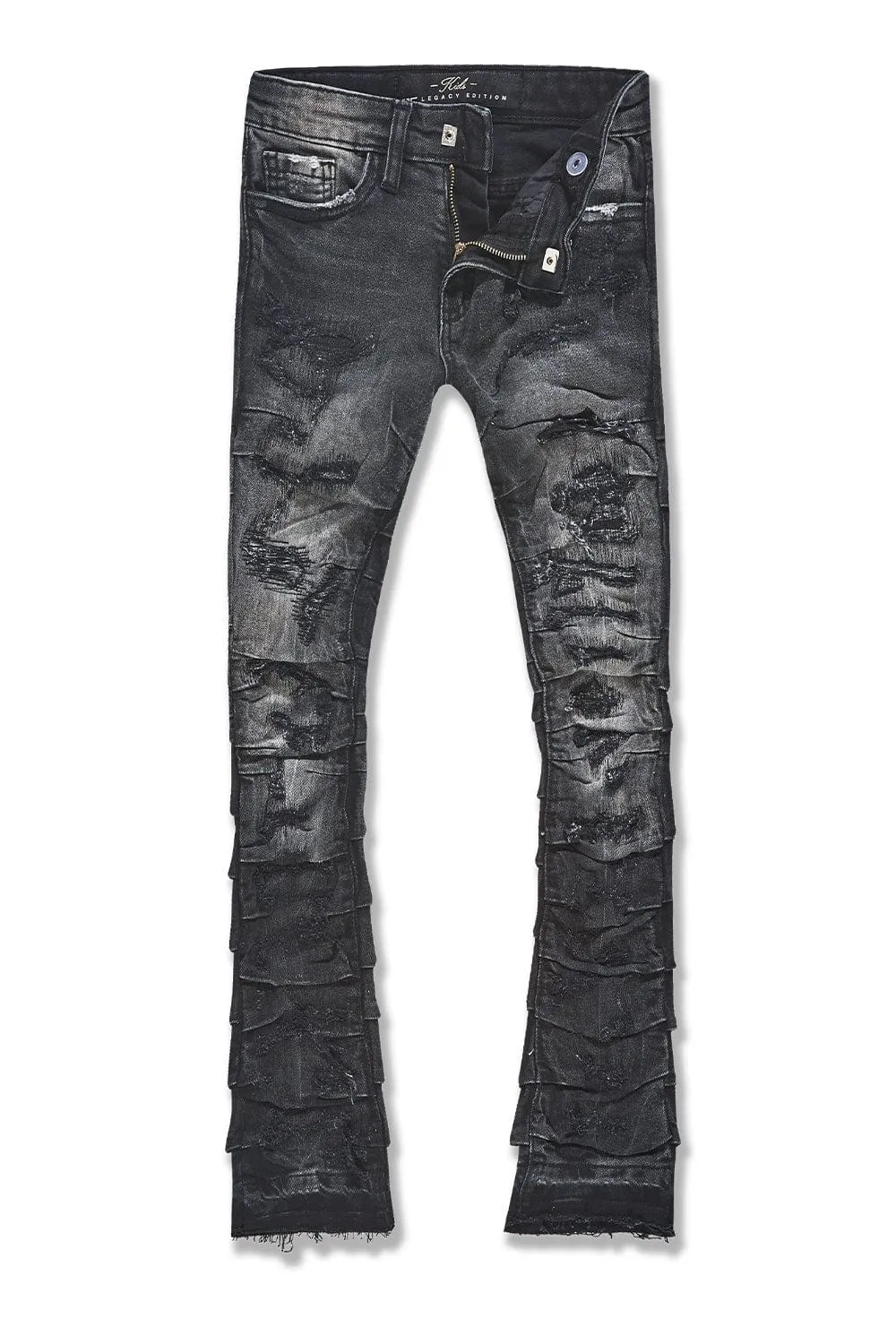 Boys Stacked Pants (Black Shadow) - JCJTF1157BBS