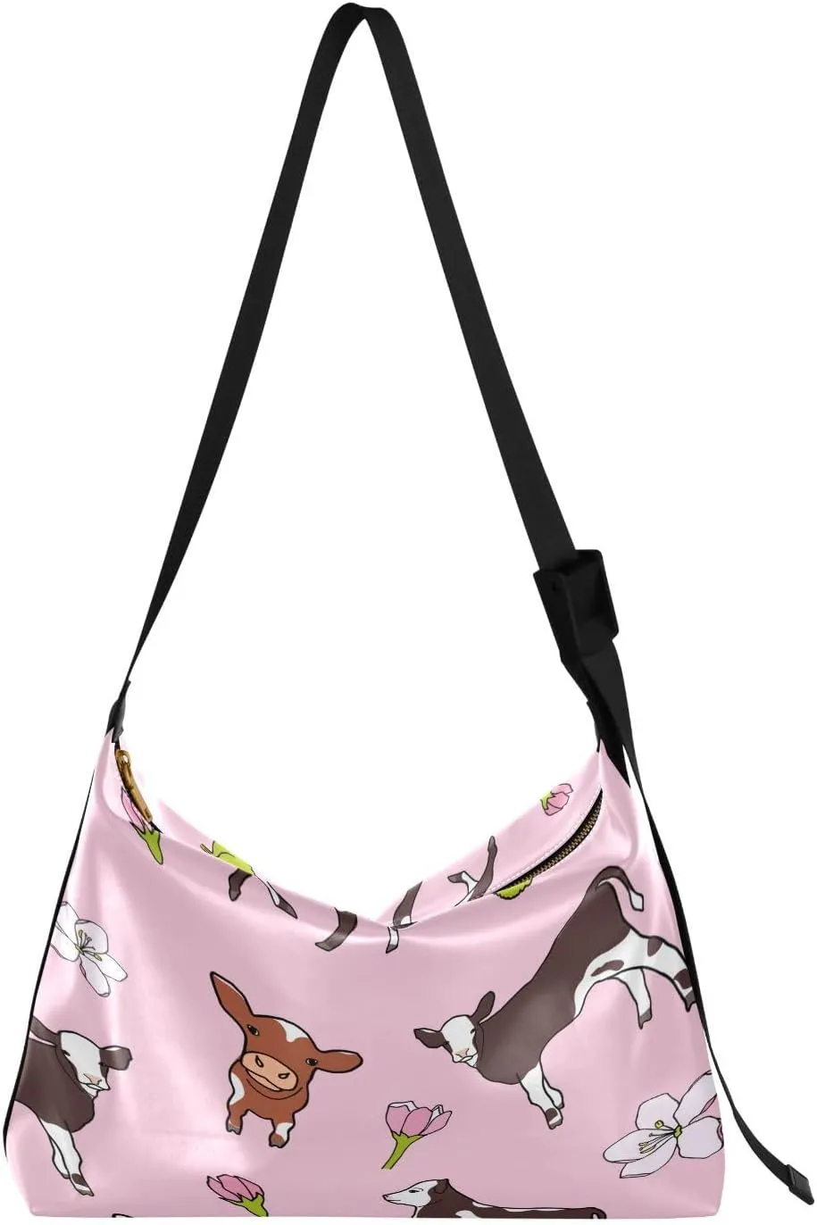 Calf Cow Hobo Crossbody Bags for Women Leather Large Shoulder Bag Cross Body Cute Trendy Womens Tote Bags Handbag for Travel Shopping