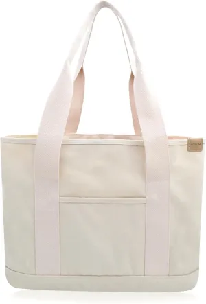 Canvas Tote Bag Casual Multi pockets Handbags Large Capacity Shopping Shoulder Bag with Pocket Bags Work Purses