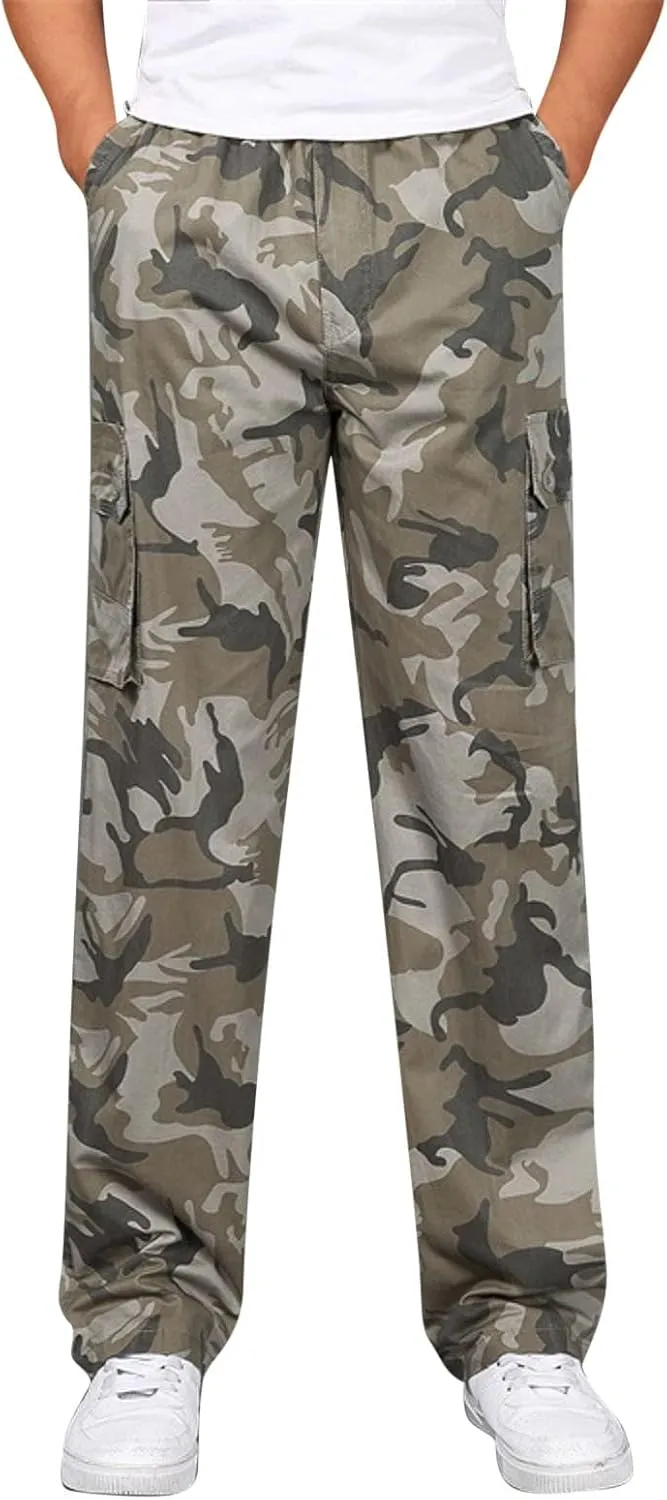 Cargo Pants for Men,Mens Outdoor Sweatpants Lightweight Tactical Pant Hiking Jogger Classic Fit Multi Pockets