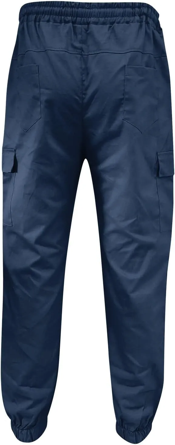 Cargo Trousers for Men Straight-Leg Trousers Mens Heavyweight Cargo Fleece Sweatpants Stretch Elastic Waist Jogger