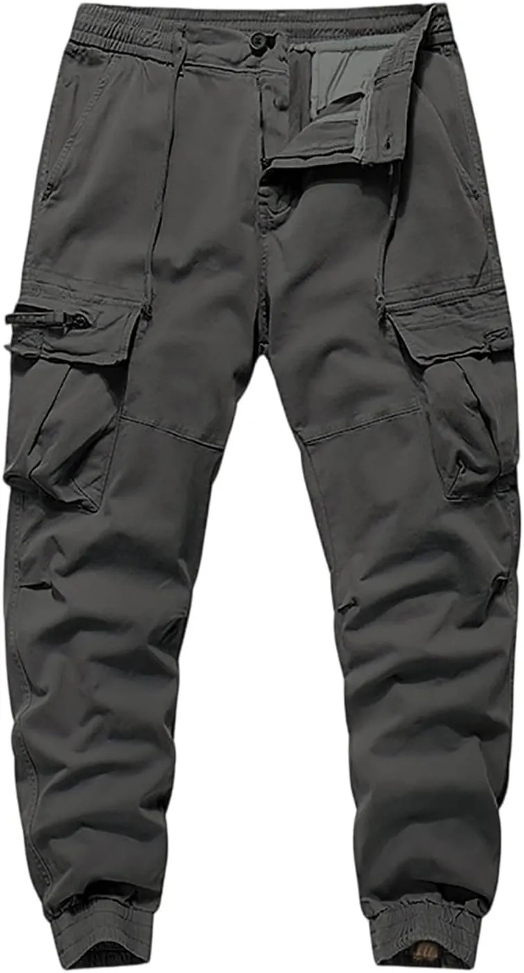 Cargo Work Pants for Men Moisture Wicking Joggers Hunting Stretch Trousers Fishing Scrub Pants Running
