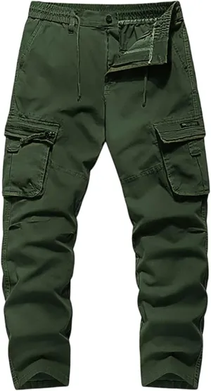 Cargo Work Pants for Men Moisture Wicking Joggers Hunting Stretch Trousers Fishing Scrub Pants Running