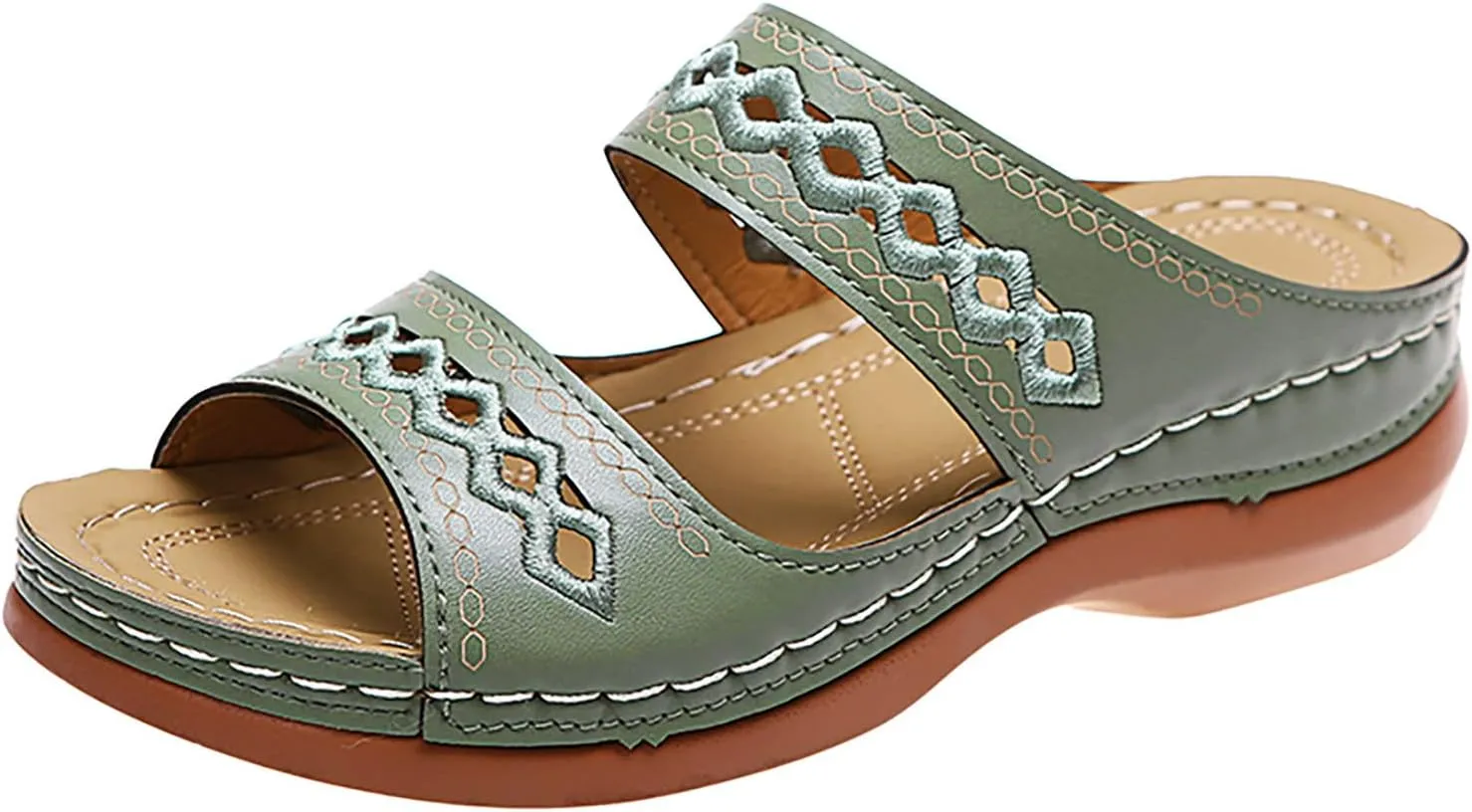 Cathalem Womens Sandals Comfortable Dressy Open Toe Ankle Strap Platform Sandals Casual Strappy Low Wedges Sandals