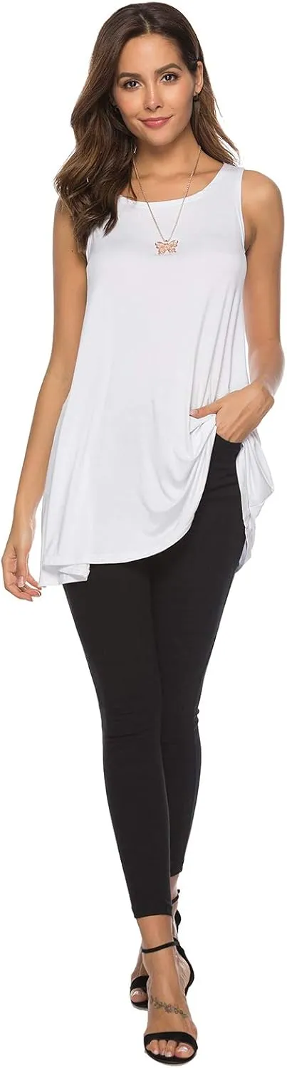 CEASIKERY Women's Sleeveless Tunics Women Flowy Tunic Tank Tops for Leggings