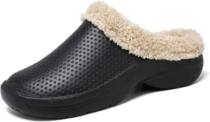 CERYTHRINA Men's Women's Lined Clog Breathable Mesh Lining Indoor Outdoor Walking Garden Clogs Winter Slippers