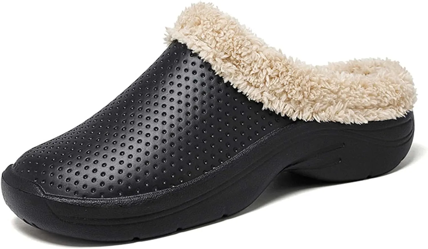 CERYTHRINA Men's Women's Lined Clog Breathable Mesh Lining Indoor Outdoor Walking Garden Clogs Winter Slippers