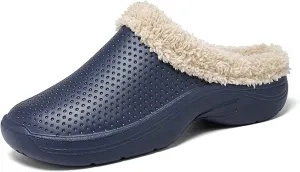 CERYTHRINA Men's Women's Lined Clog Breathable Mesh Lining Indoor Outdoor Walking Garden Clogs Winter Slippers