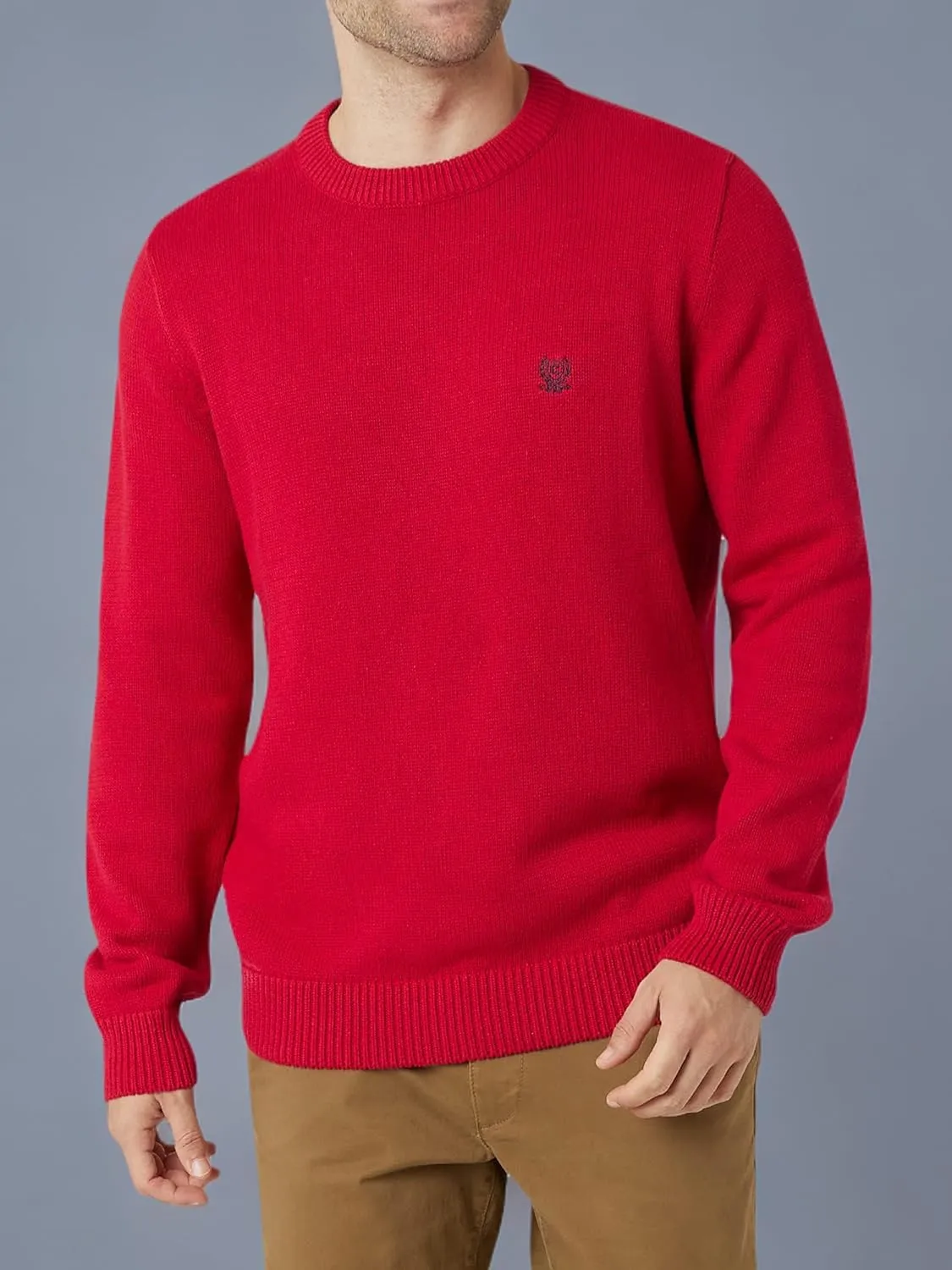 Chaps Men's Sweater - Heavyweight Classic Fit Knitted Cotton Crewneck Pullover Sweater for Men (Sizes: S-2XL)