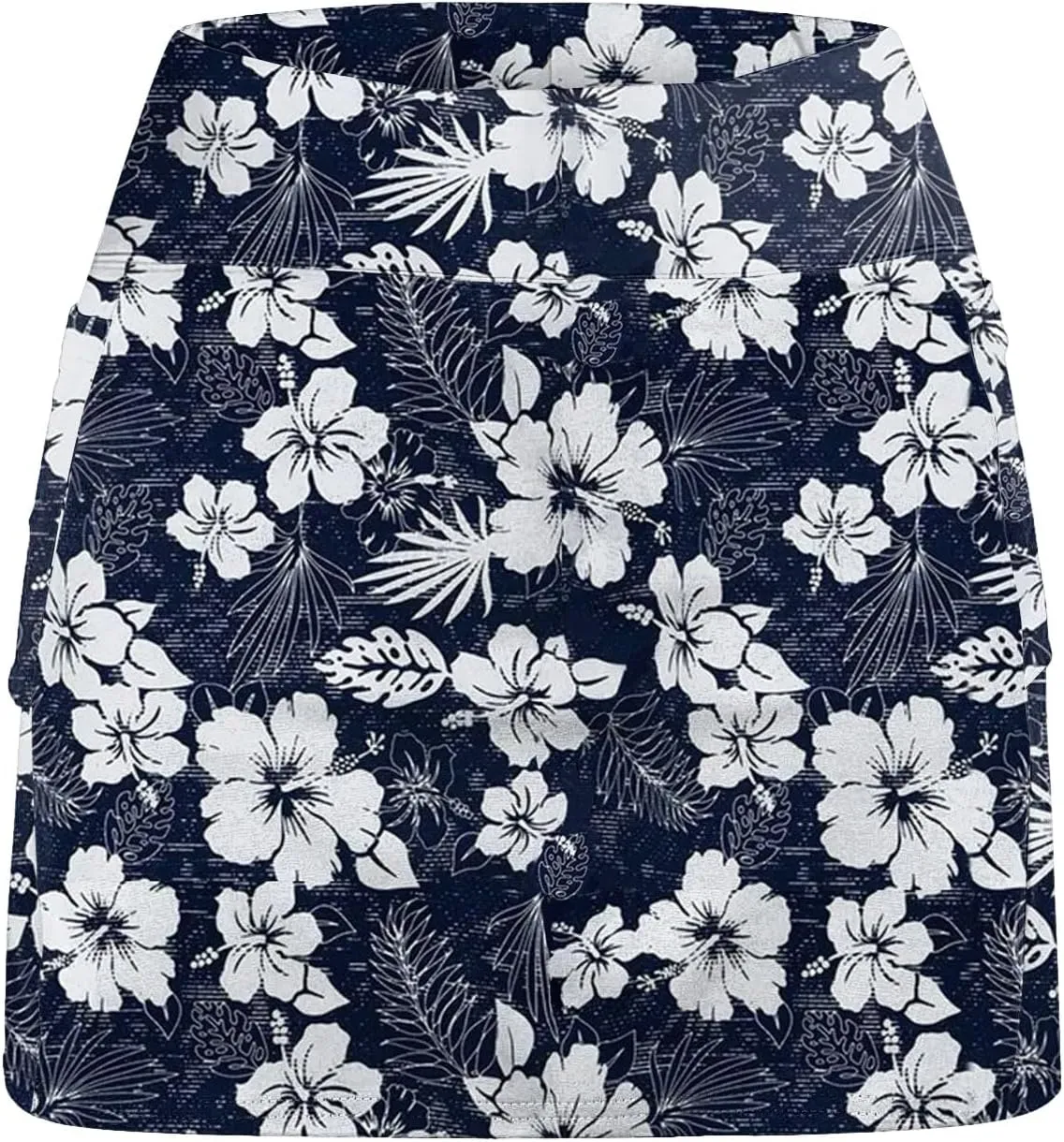 cooki Women's Athletic Skorts Lightweight Golf Skirts Inner Shorts Summer High Waisted Stretchy Floral Print Tennis Skort