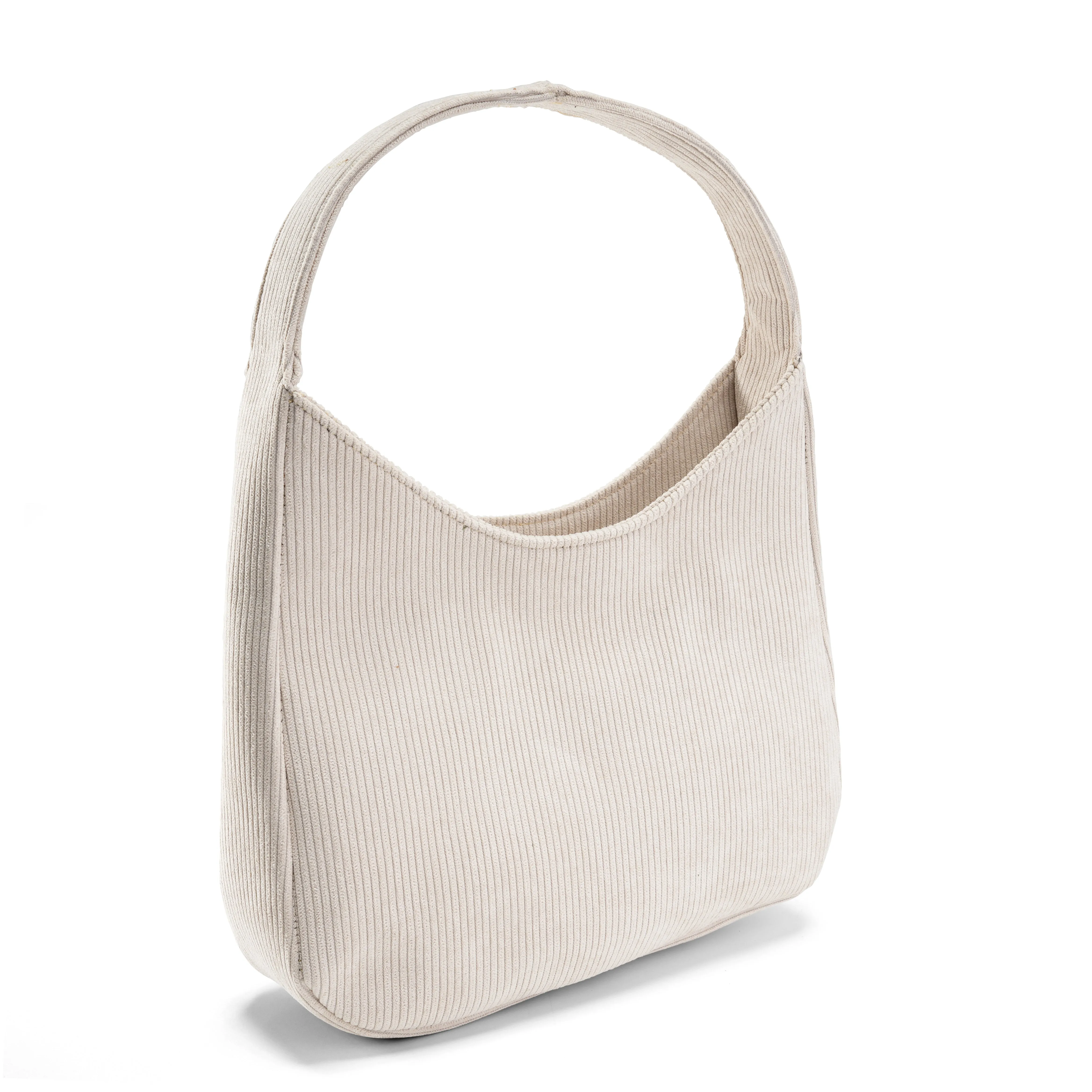 Corduroy Hobo Bag - Beige