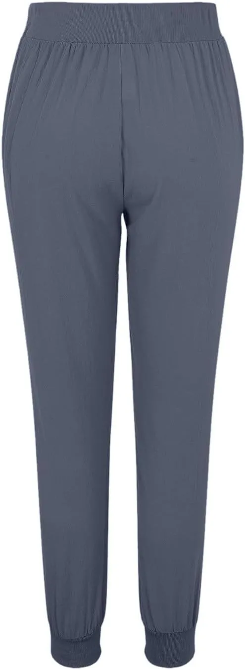 Cotton Linen Jogger Pants for Women Casual Tapered Leg Pleated Comfy Pants Elastic Waist Drawstring Straight Soft Trousers