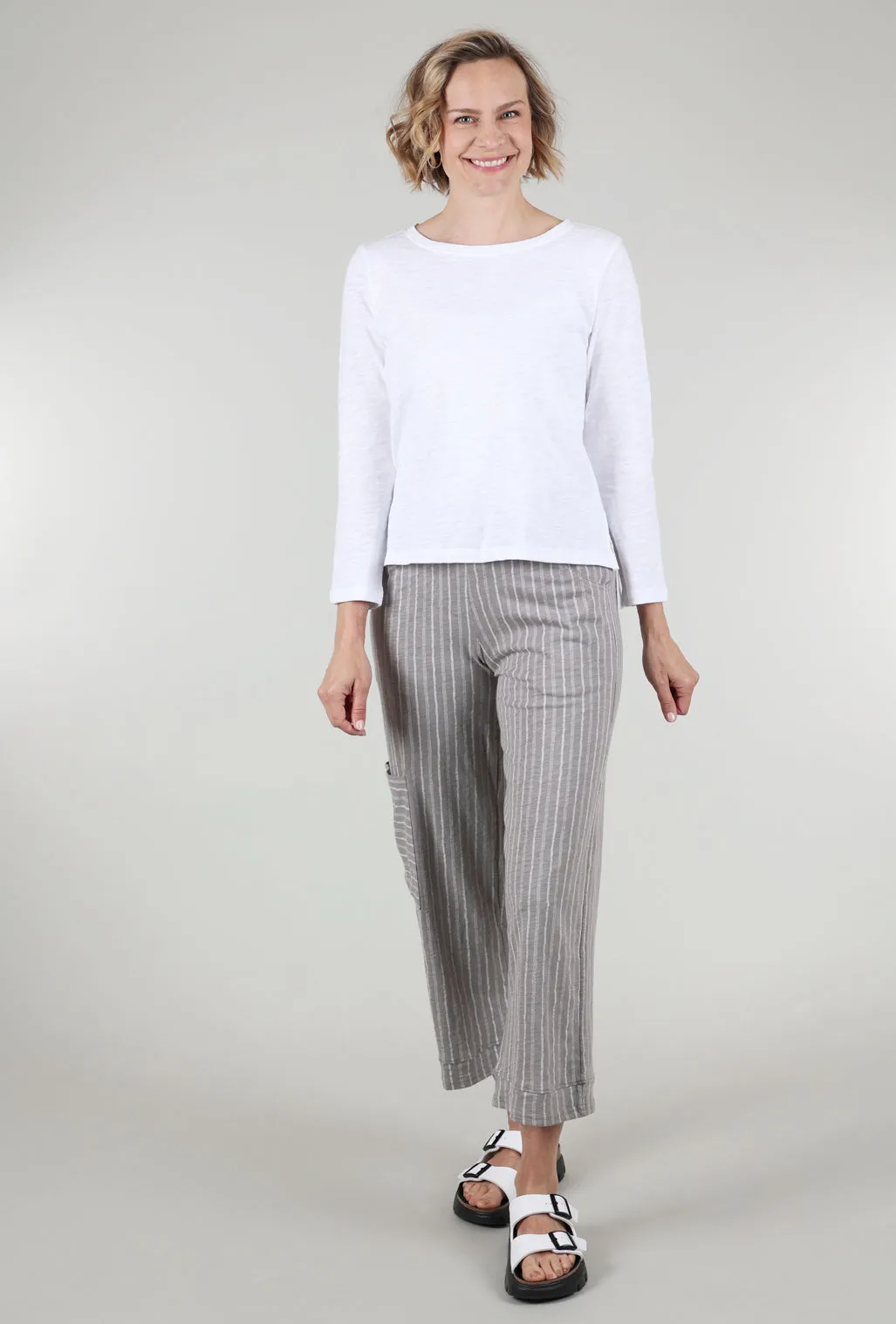 Cotton Slub Boxy Tee, White
