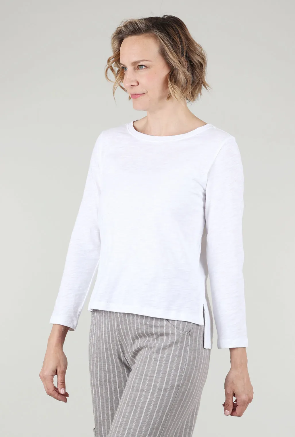 Cotton Slub Boxy Tee, White