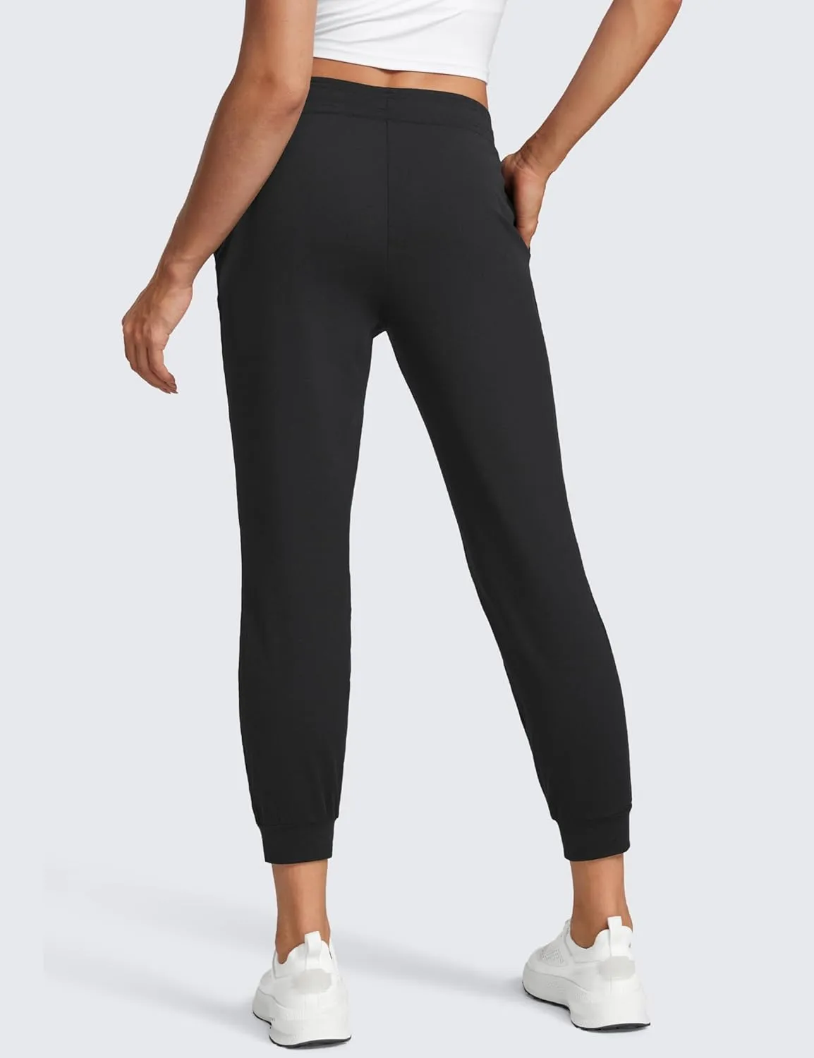 CRZ YOGA Cloud Jersey Joggers Sweatpants Women 25" Capri Casual Lounge Pajama Workout Sweat Pants with Pockets