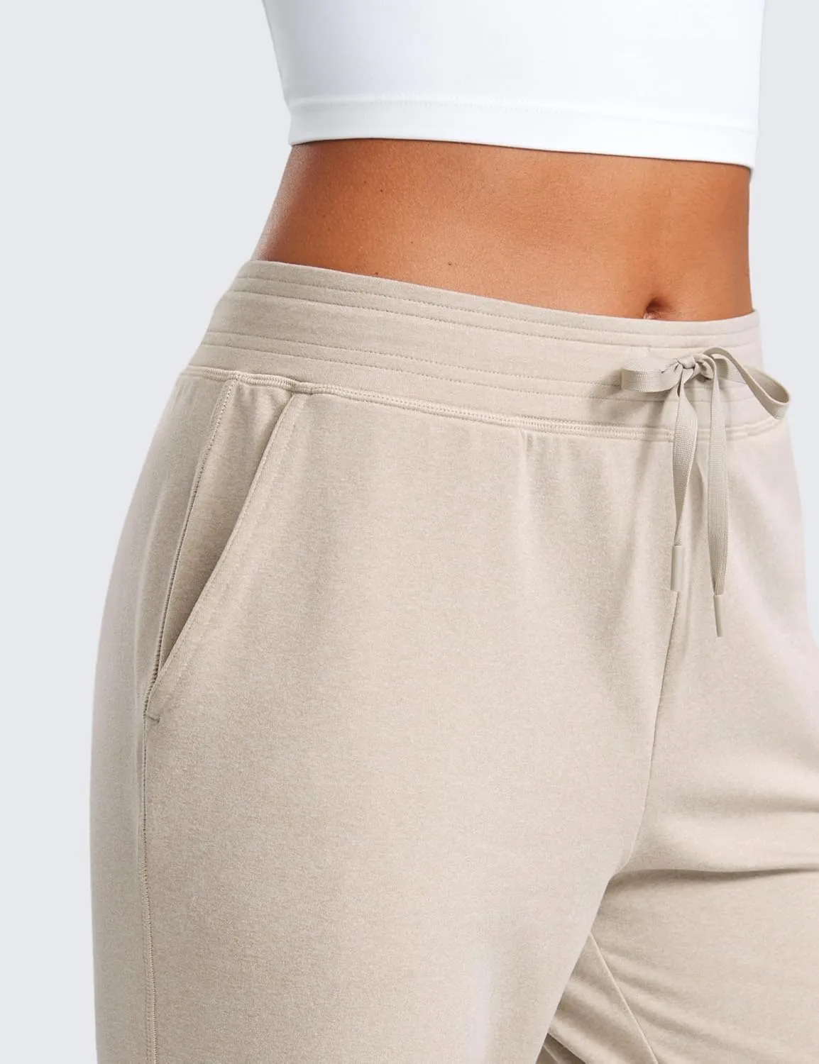 CRZ YOGA Cloud Jersey Joggers Sweatpants Women 25" Capri Casual Lounge Pajama Workout Sweat Pants with Pockets
