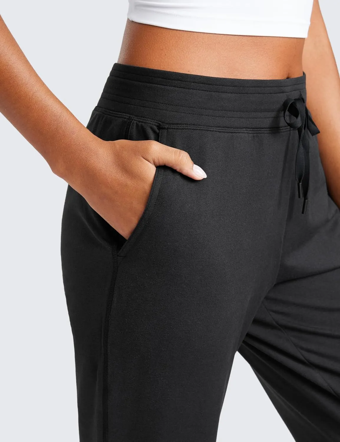 CRZ YOGA Cloud Jersey Joggers Sweatpants Women 25" Capri Casual Lounge Pajama Workout Sweat Pants with Pockets