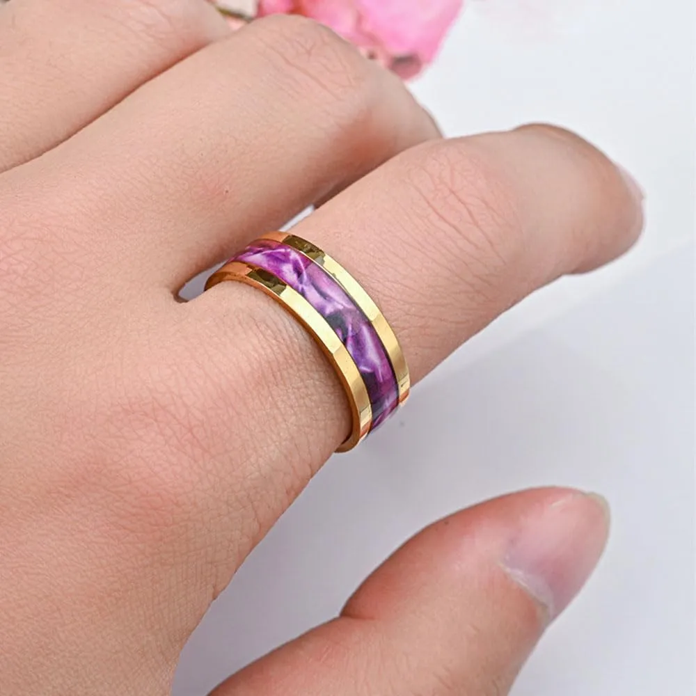 Custom Engraved Rings for Couples Promise Rings Set Gold Wedding Rings Set for Him and Her Matching Engagement Rings for Couples Heart Birthstone Rings for Women Mens Wedding Band Tungsten Blue