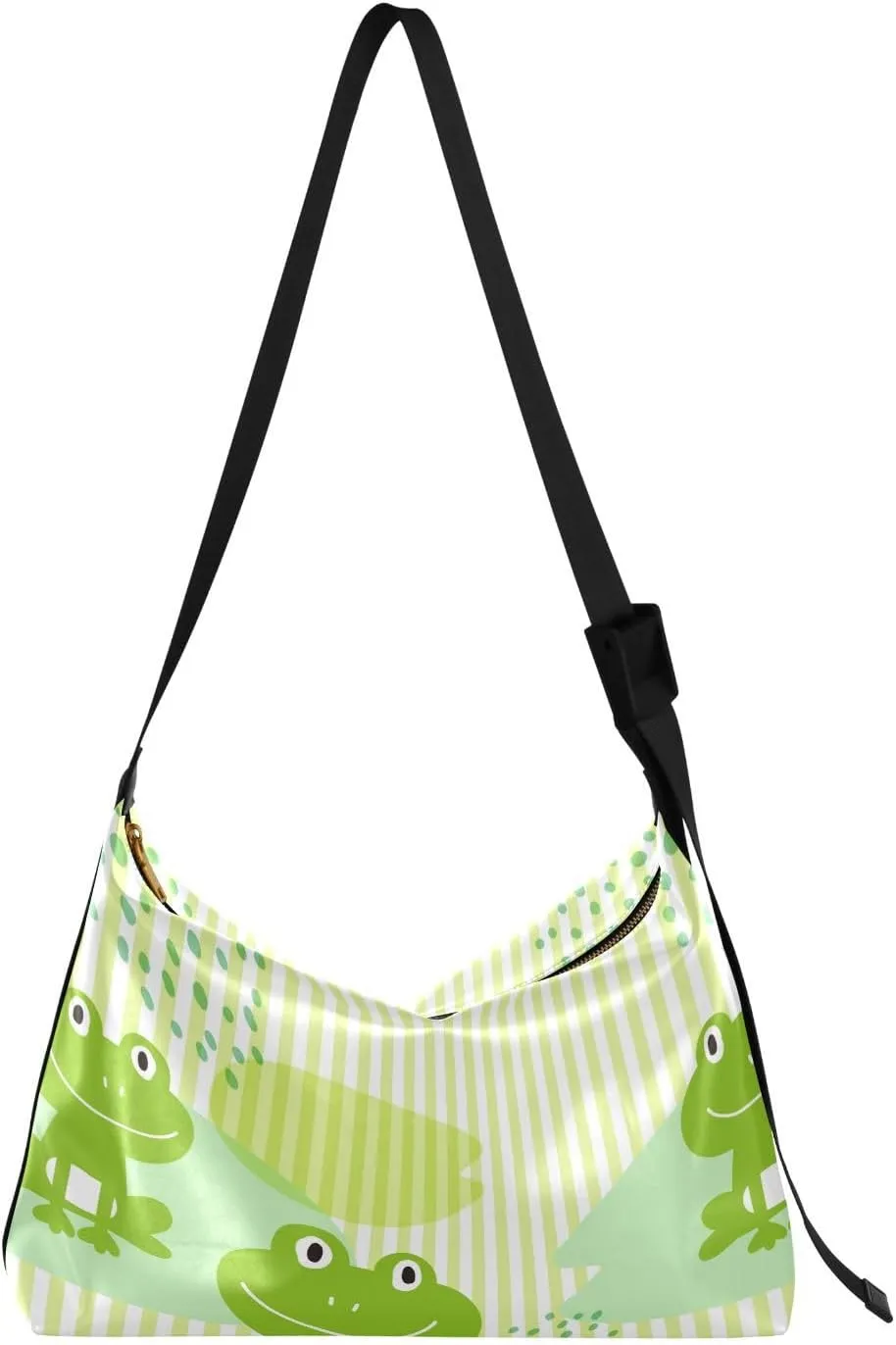 Cute Frogs Hobo Crossbody Bags for Women Leather Large Shoulder Bag Cross Body Animal Pattern Trendy Womens Tote Bags Handbag for Travel Shopping