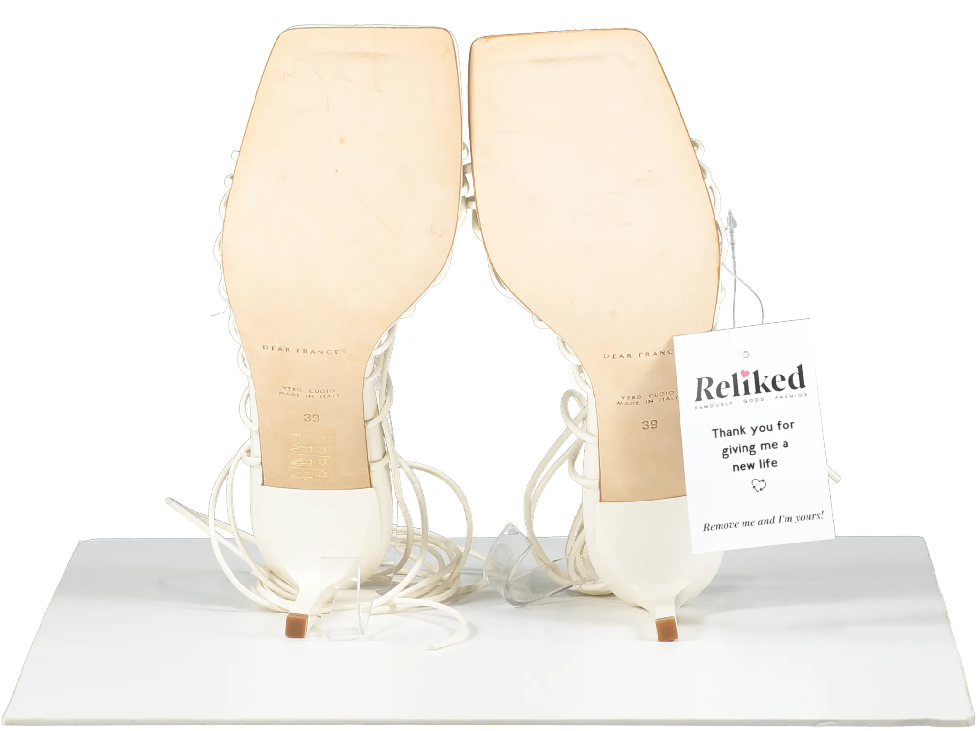 Dear Frances Cream Strappy Heels UK 6 EU 39 