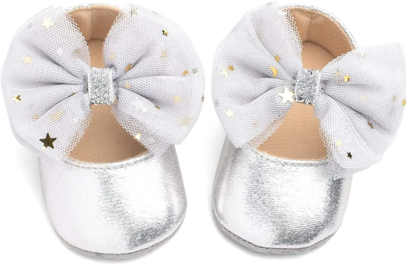DEESEE(TM)_Home Baby Shoes, Baby Girls Mary Janes Flat Bowknot Rubber Sole First Walker Princess Dress Shoes