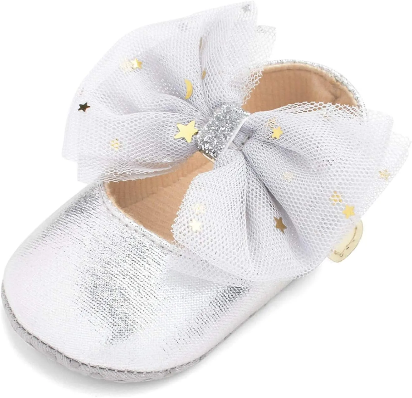 DEESEE(TM)_Home Baby Shoes, Baby Girls Mary Janes Flat Bowknot Rubber Sole First Walker Princess Dress Shoes