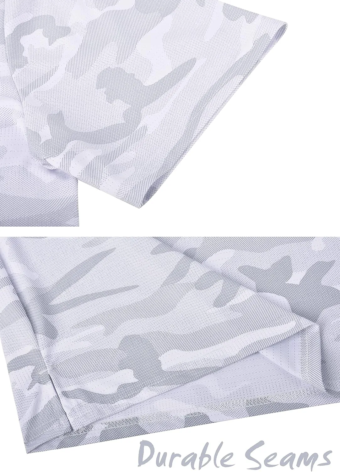 Derminpro Mens Camo Golf Shirts Moisture Wicking Short/Long Sleeve Dry Fit Golf Polos