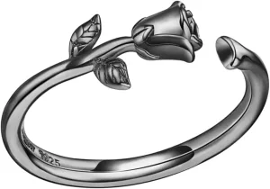 Didiseaon Sterling Silver Rose Ring Fashion Personality Open Finger Ring 925 Material Comfortable for Daily Wear