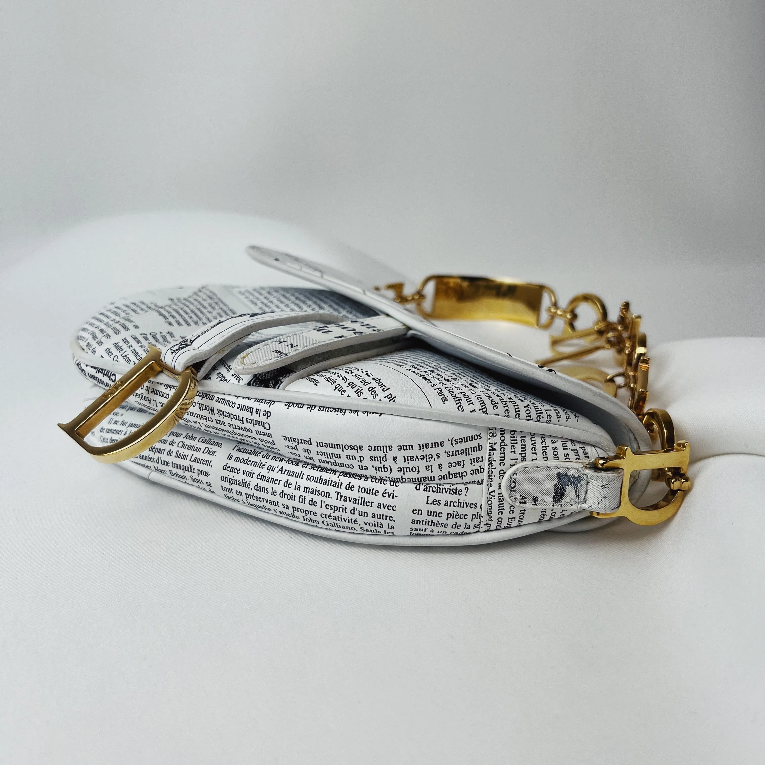 Dior Galliano Newspaper Mini Saddle Bag