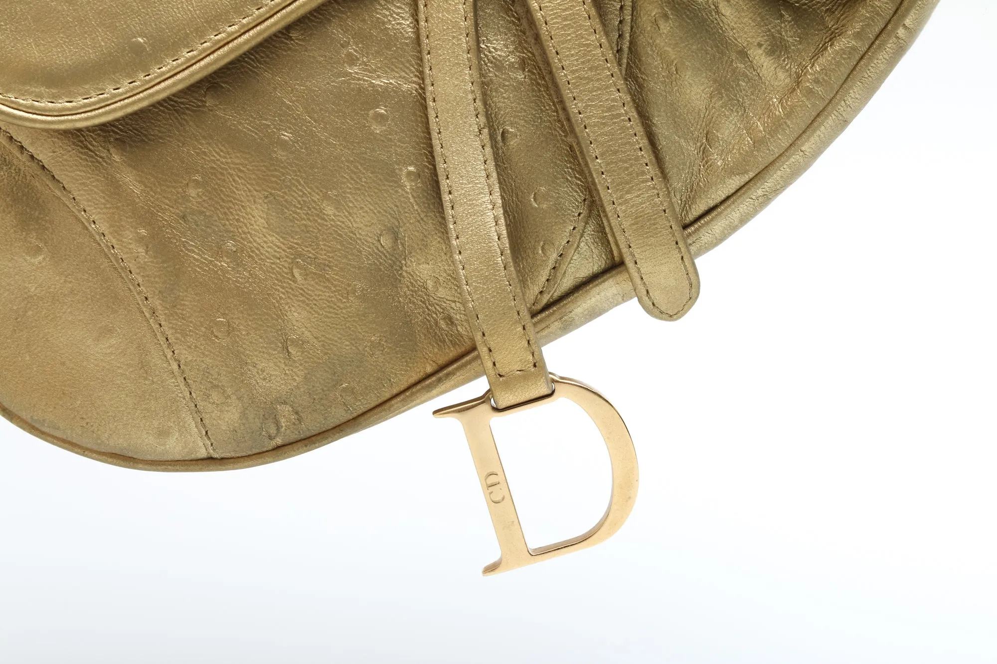 Dior Ostrich Mini Saddle Bag