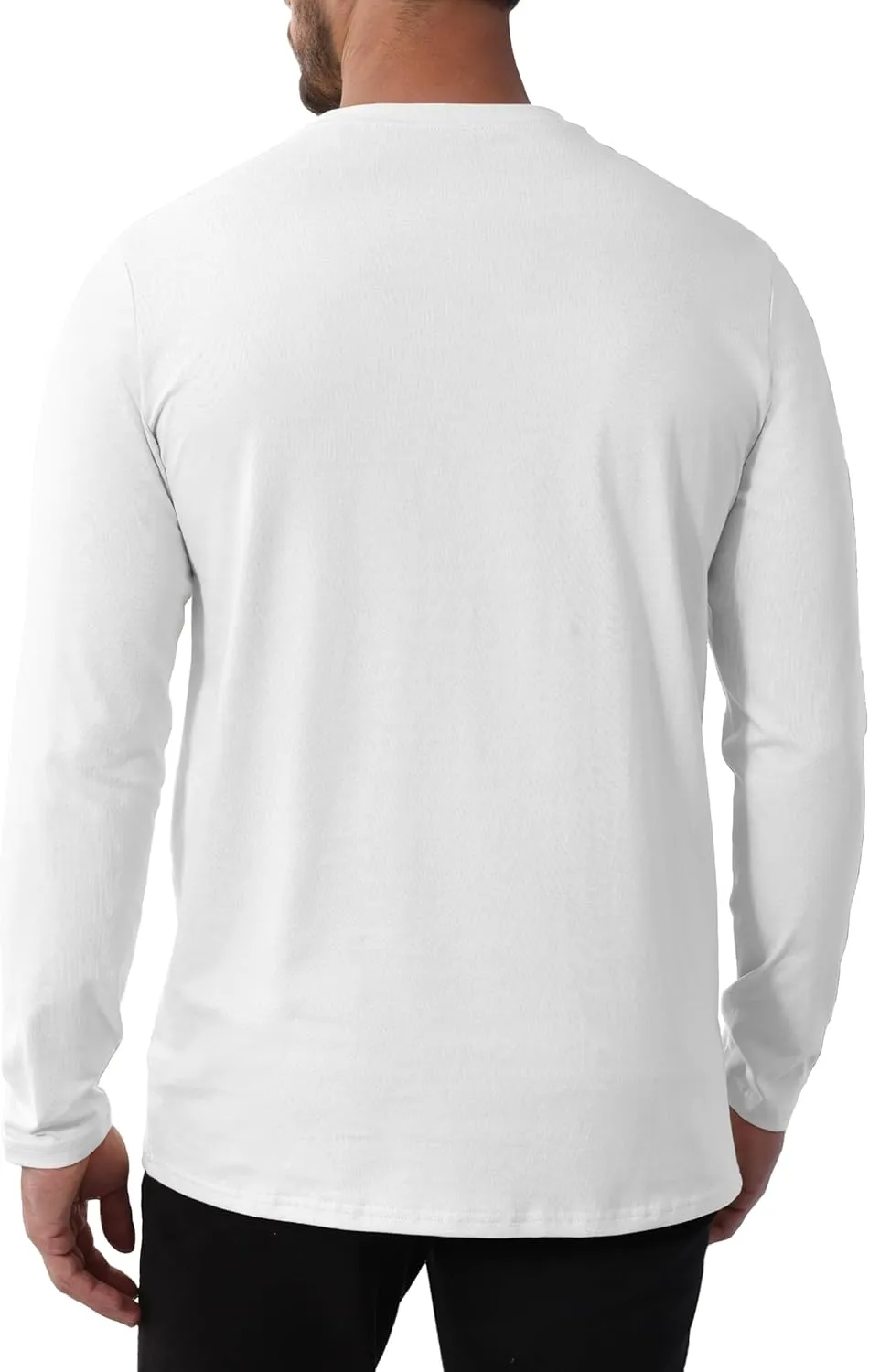 EKLENTSON Men's Cotton Crewneck T-Shirts Long Sleeve Plain Tee Moisture Wicking Casual Tshirts Solid Color