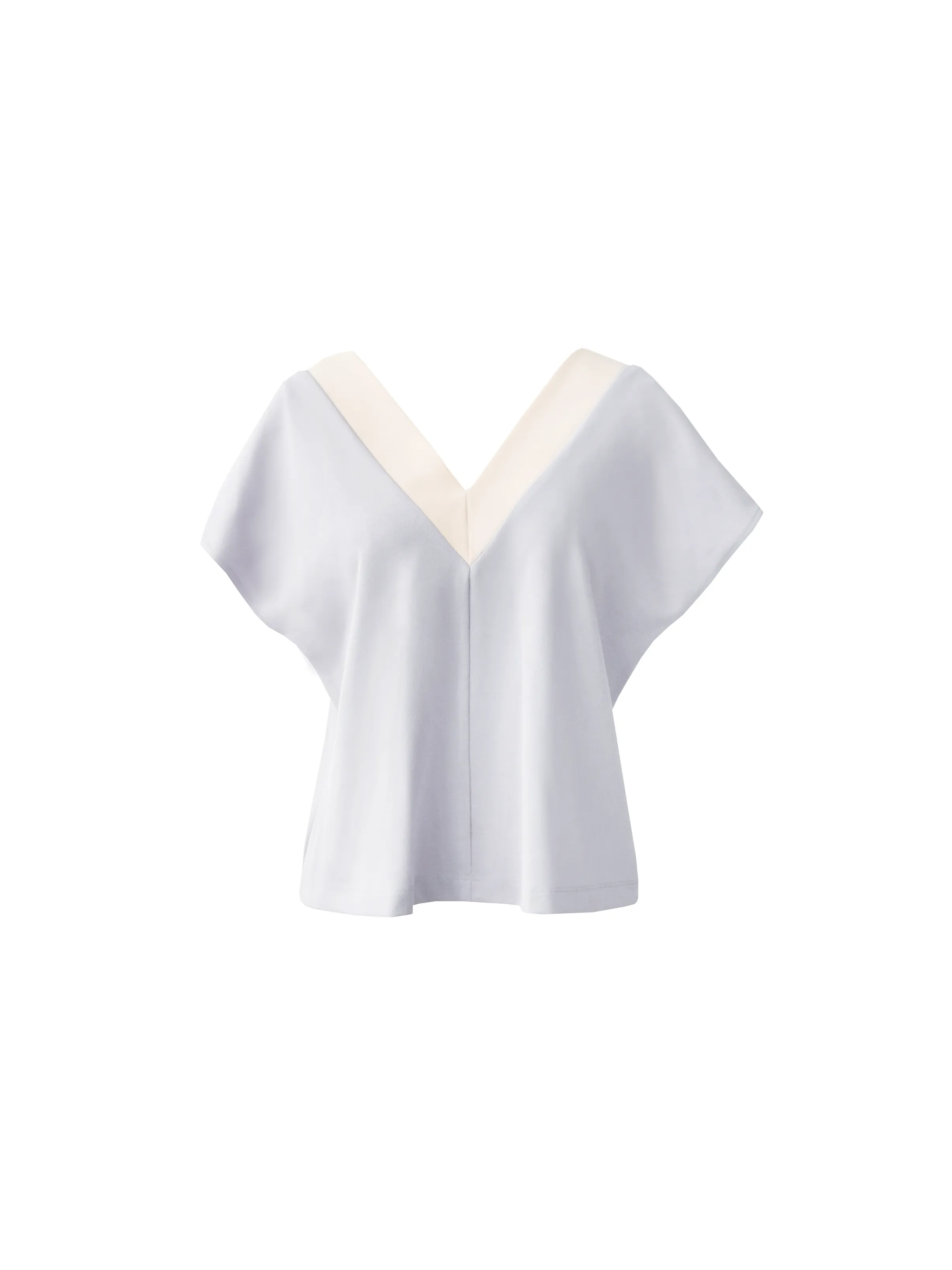 Eva contrast sleeve top in grey