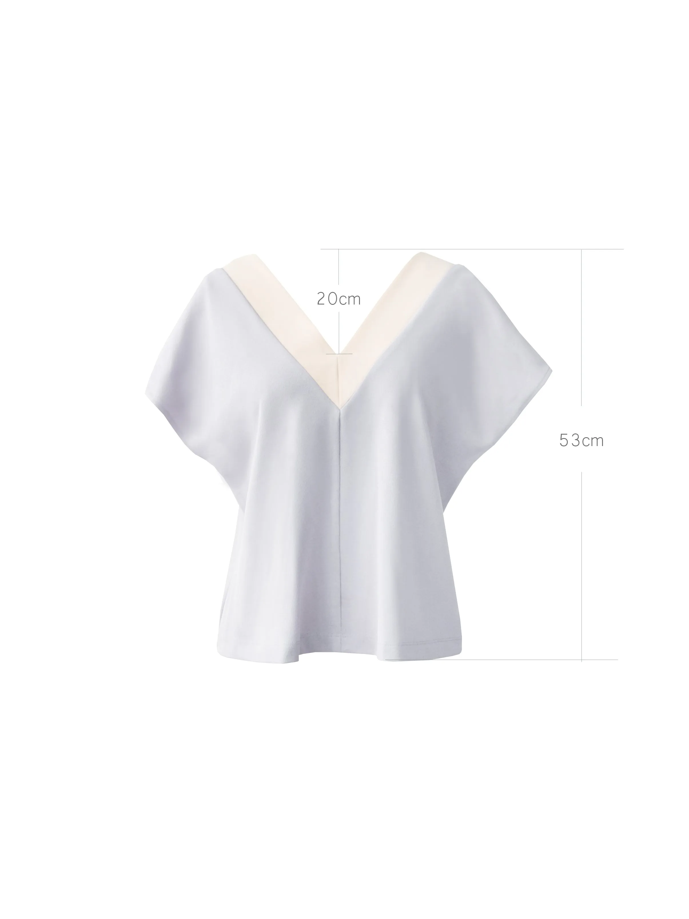 Eva contrast sleeve top in grey