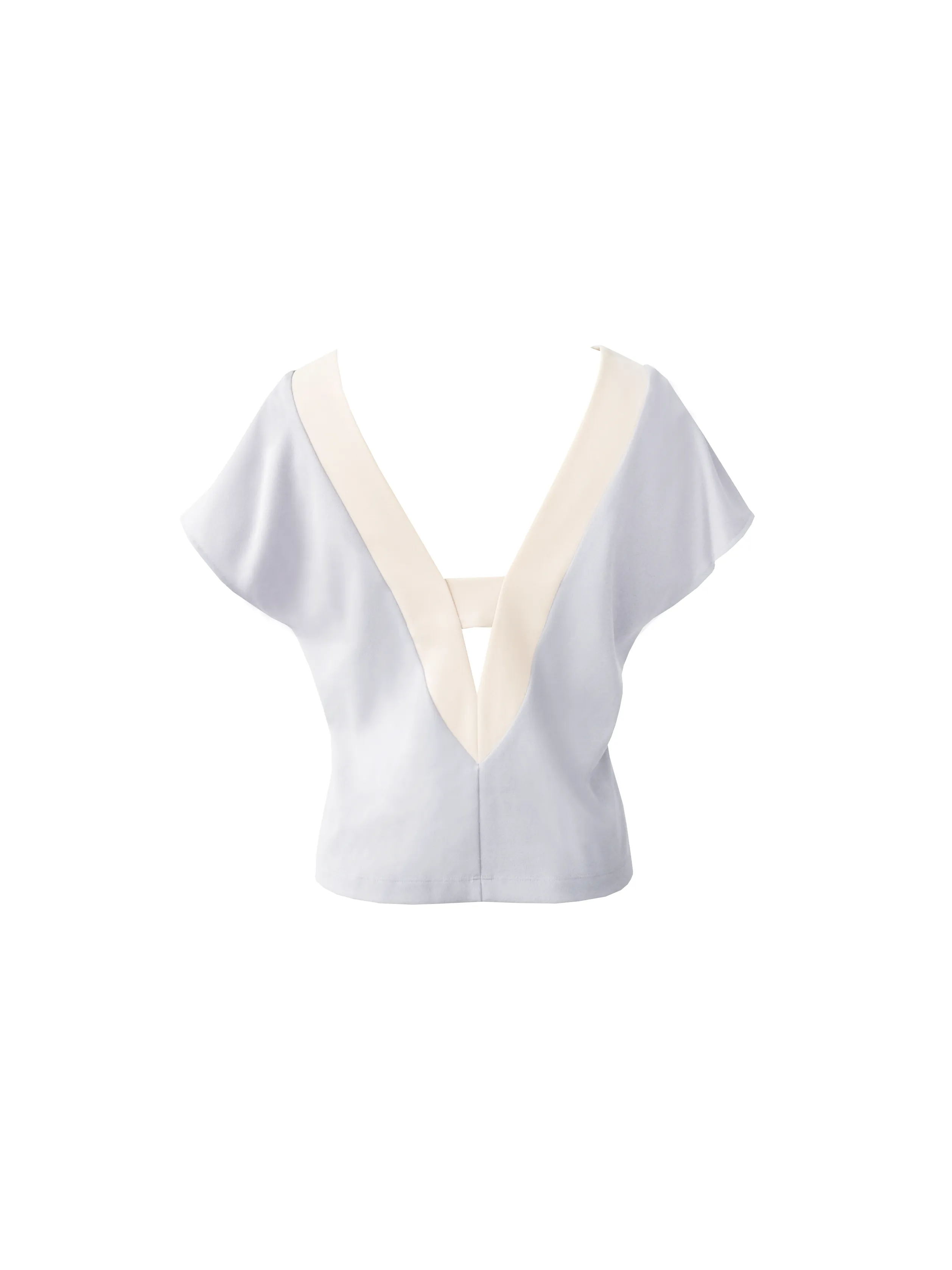 Eva contrast sleeve top in grey
