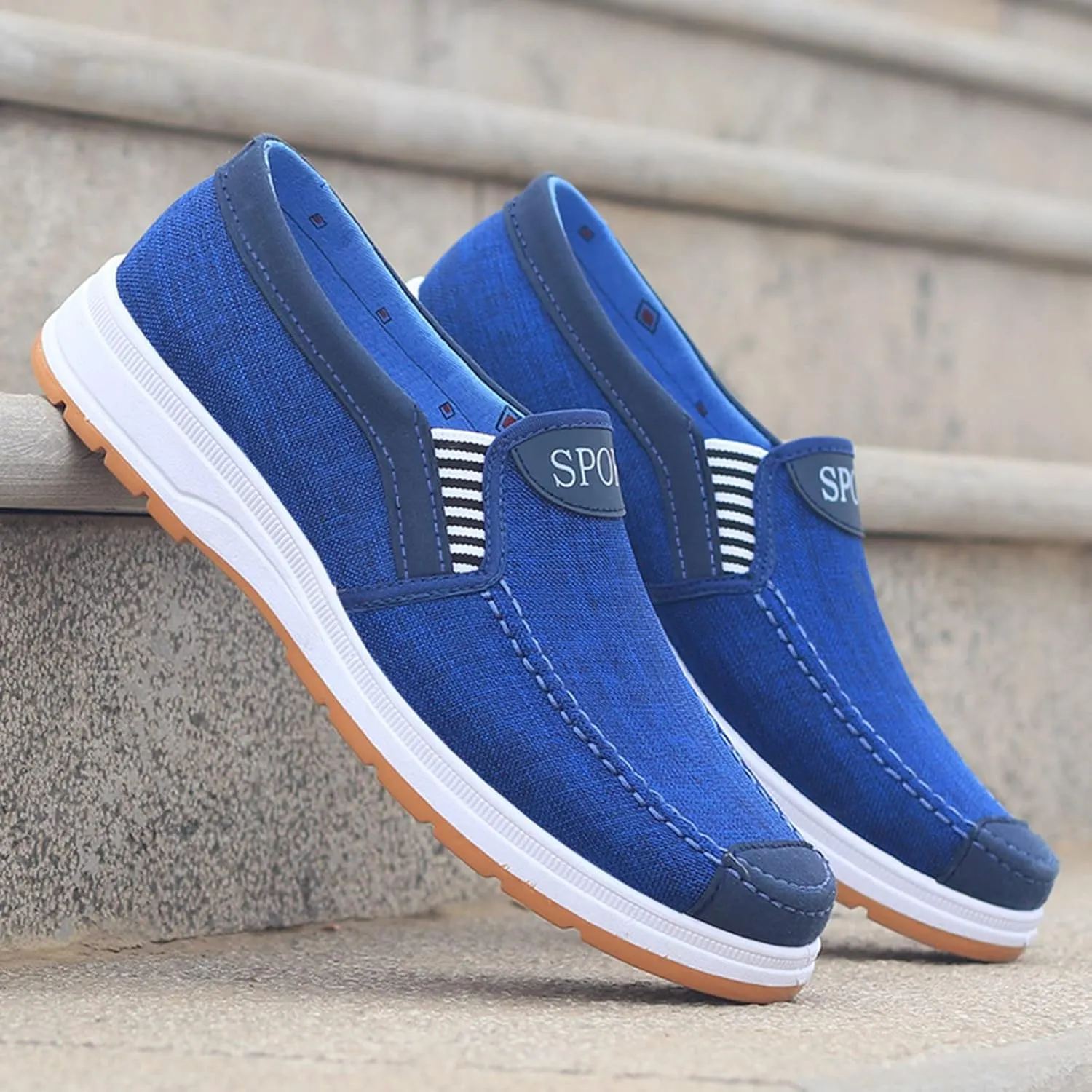 Fashion All Season Men Casual Shoes Flat Round Toe Non Slip Cloth Upper Comfortable Mens Casual Shoes