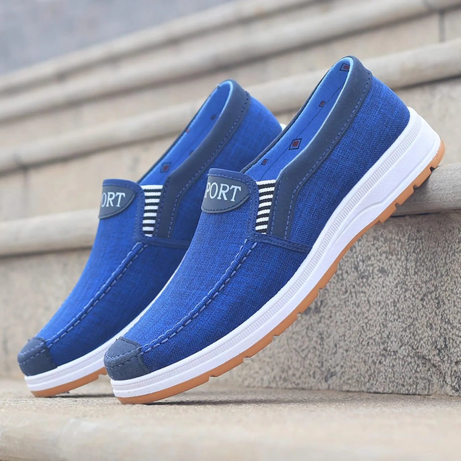 Fashion All Season Men Casual Shoes Flat Round Toe Non Slip Cloth Upper Comfortable Mens Casual Shoes