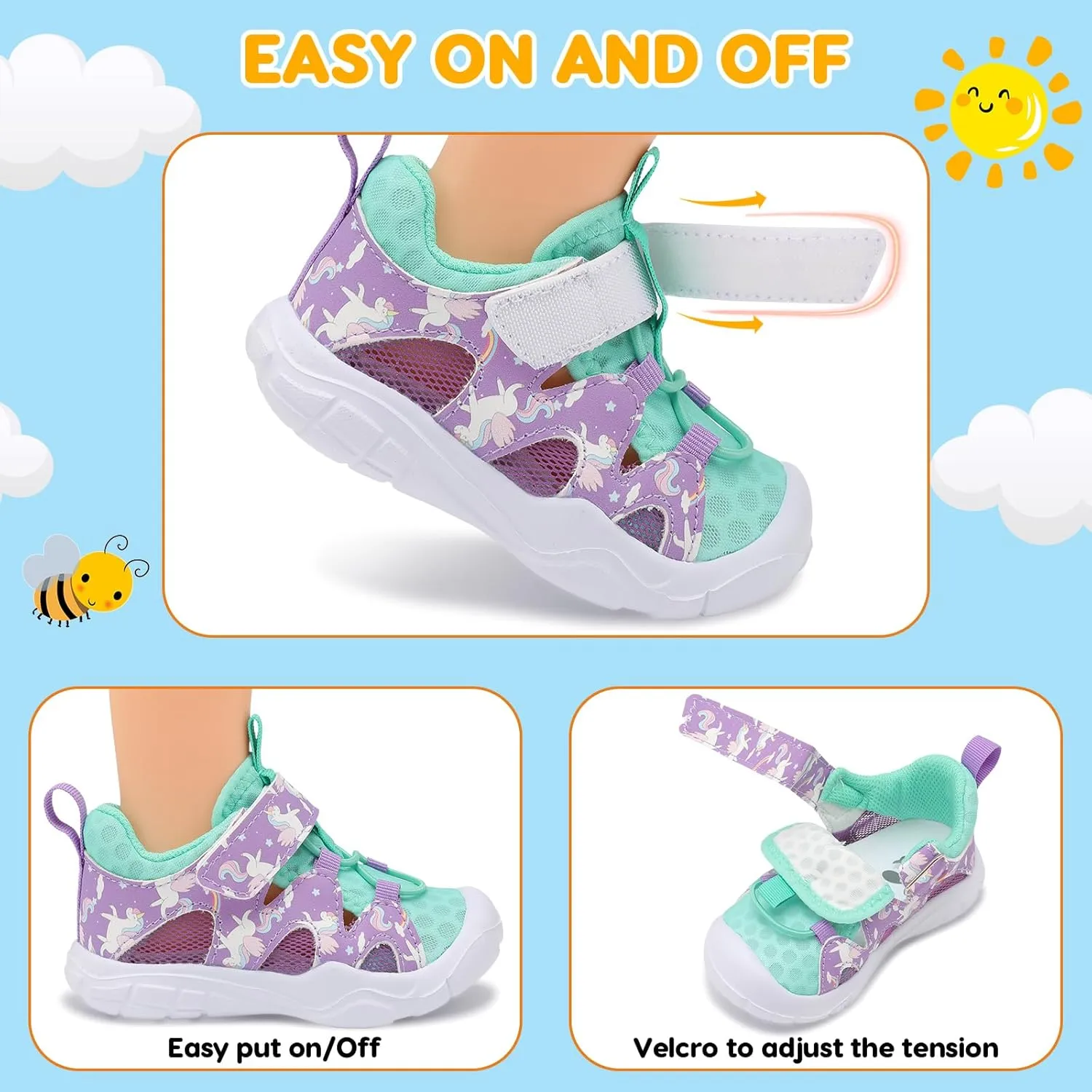 FEETCITY Wide Toddler Shoes Slip on Sneakers Boys Girls Toddler Tennis Shoes Sports Shoes Walking Shoes
