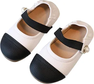 Flower Girls Color Block Dress Shoes Ballet Flat Mary Jane School niform Shoes for Birthday Pary Wedding