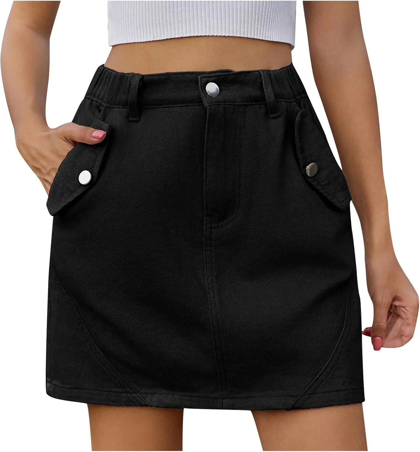 for Women Denim Long Bodycon Medieval Cowgirl High Cut Pencil Peasant Basic Steampunk Skort Women 2025 Fashion