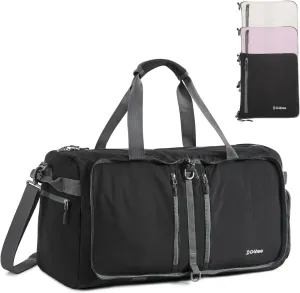 G4Free 65L Foldable Duffle Bag with Shoe Compartment for Travel Large Overnight Carry On Duffel Bag Packable for Men