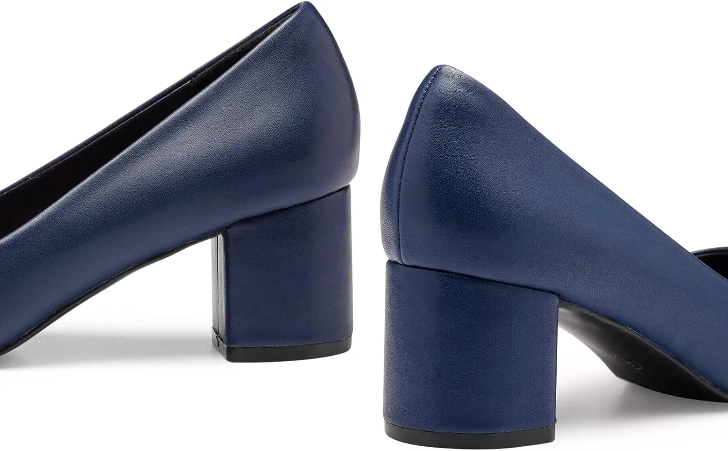 GENSHUO Women's Closed Toe Heels Low Chunky Block Dress Pumps Shoes Comfortable Slip On Pointed Toe Heel Work Wedding Office Evening Walking Party