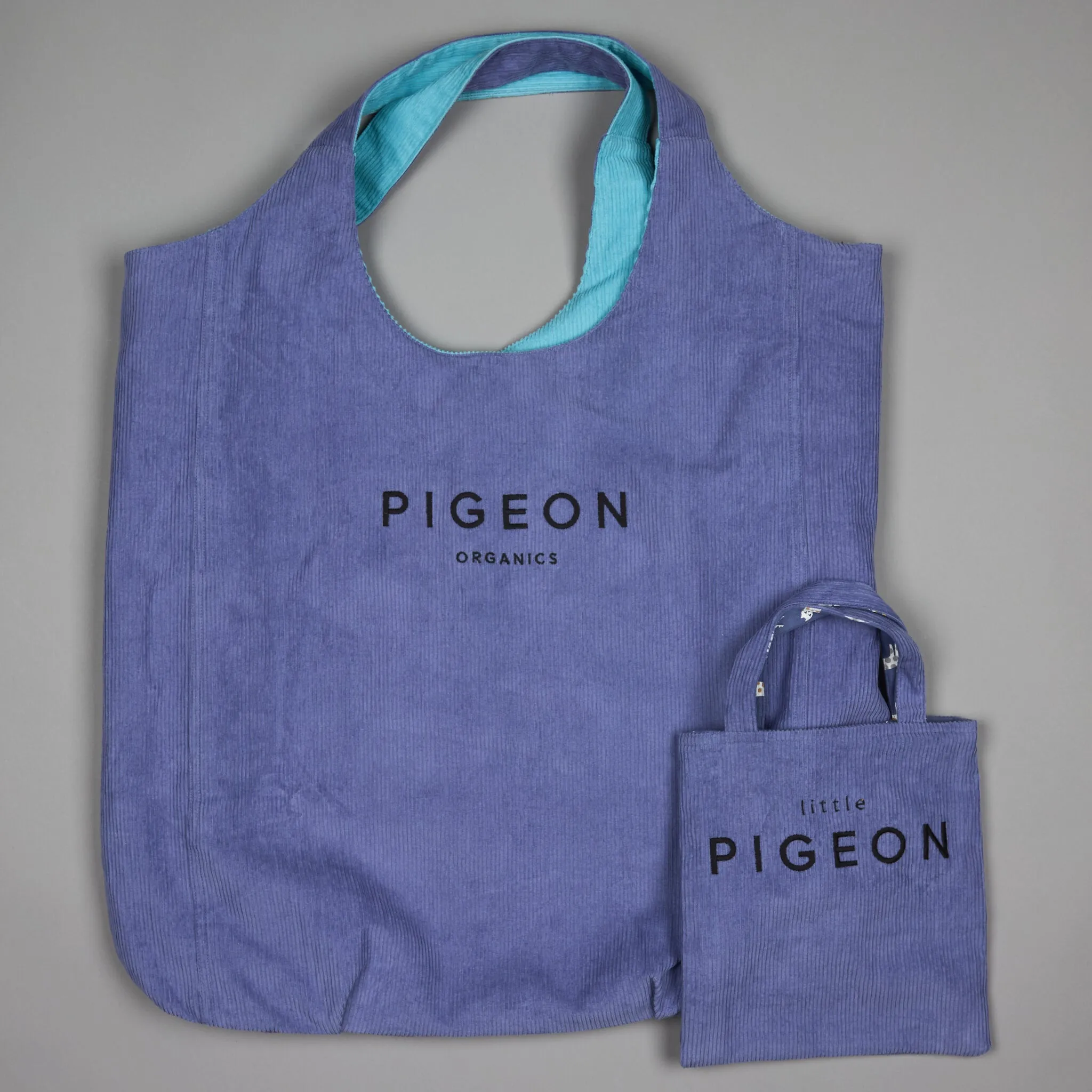 Giant Tote & Mini-Me Bag Set - Night Blue/Turquoise
