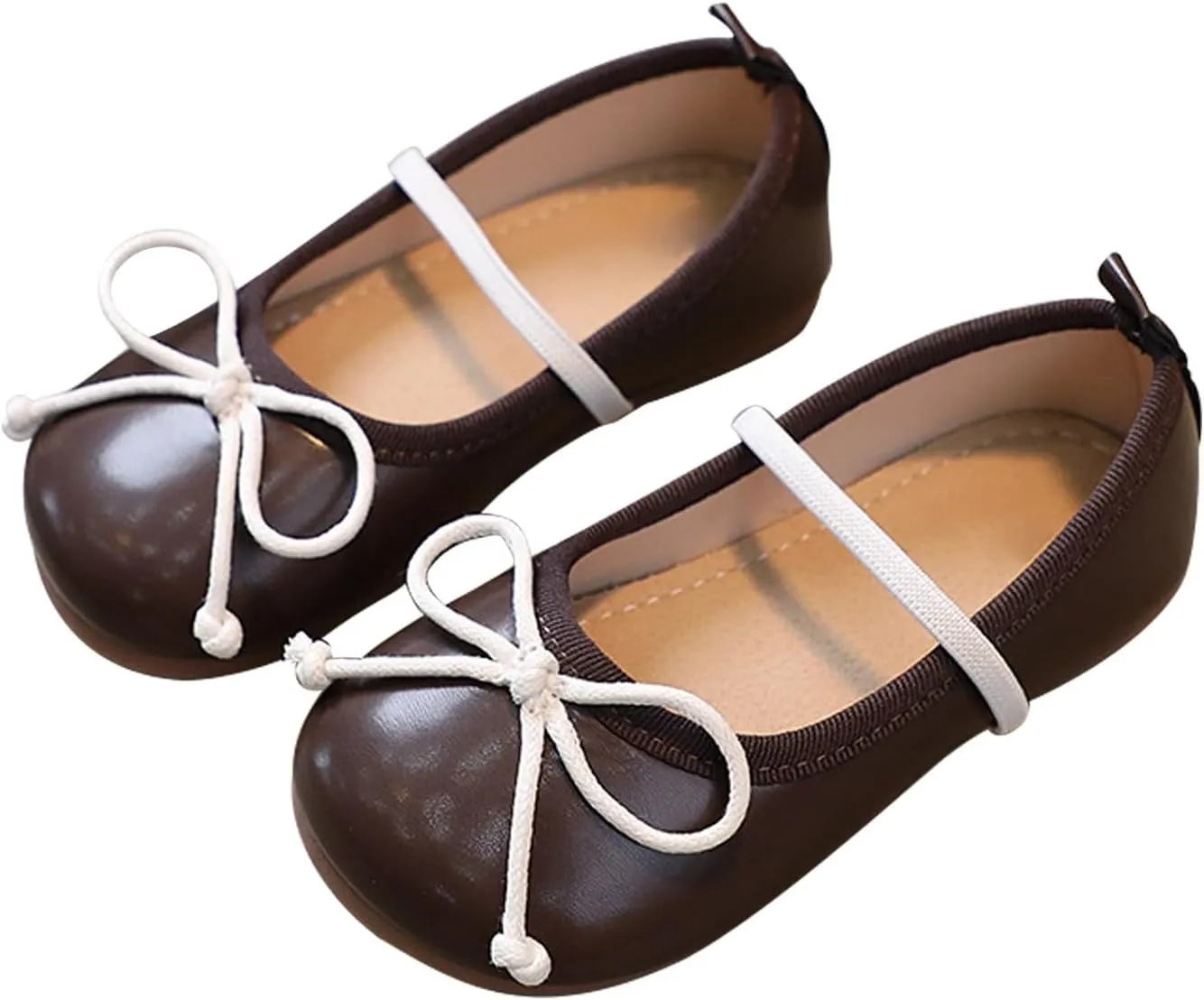 Girls Dress Shoes Flower Girl Shoes Mary Jane Ballet Flats Bow Wedding Party Communion Shoes for Toddler Girls