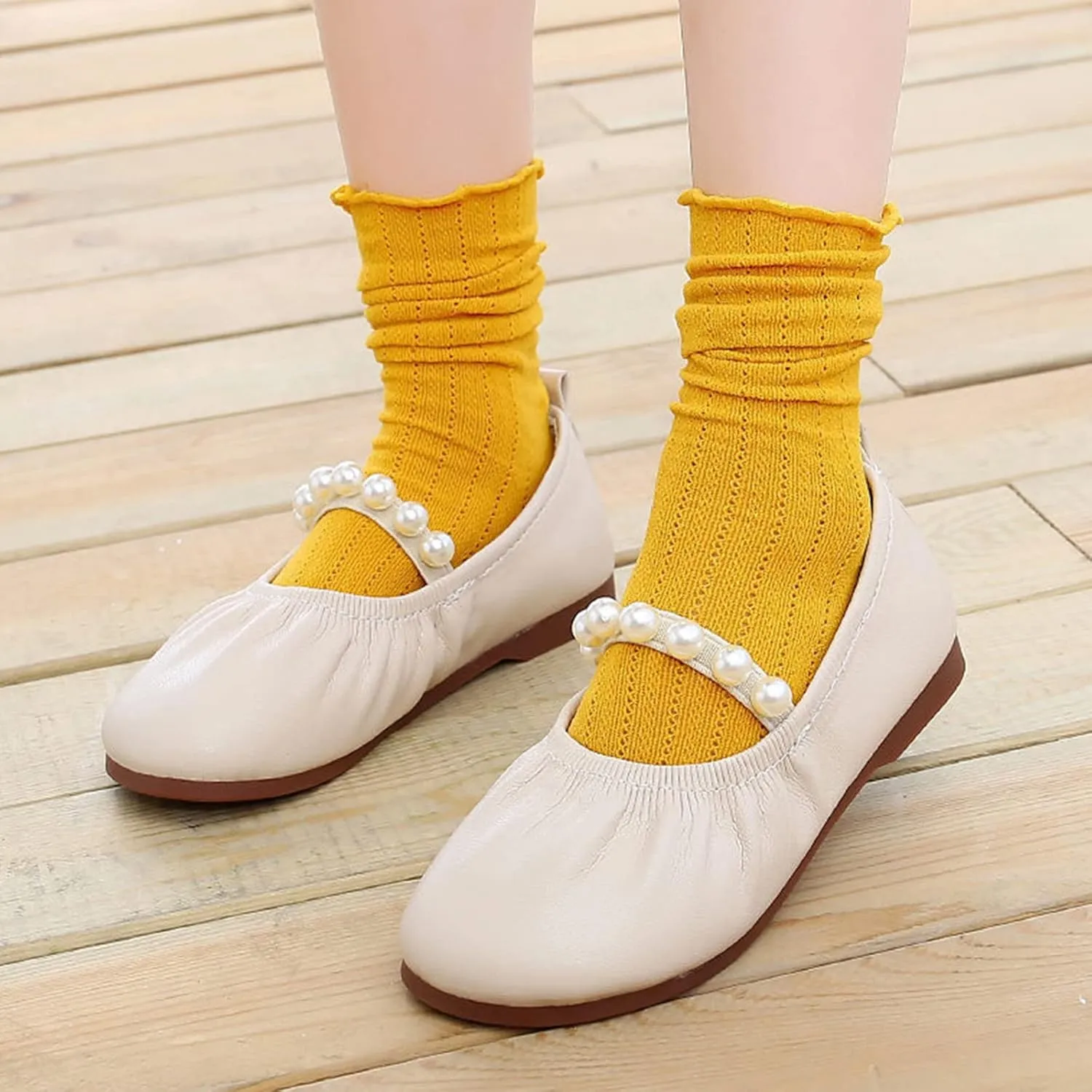 Girls Furry Slippers Toddler Pearl Girl Dress Shoes Girl Ballet Flats Party School Softball Slides Youth Girls