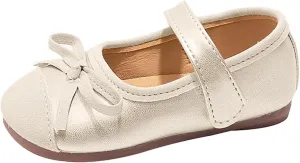 Glittery Mary Jane Flat for Toddler Girls Little-Kids Princess Wedding Ballet Dress Shoes Soft Strap Ballerina
